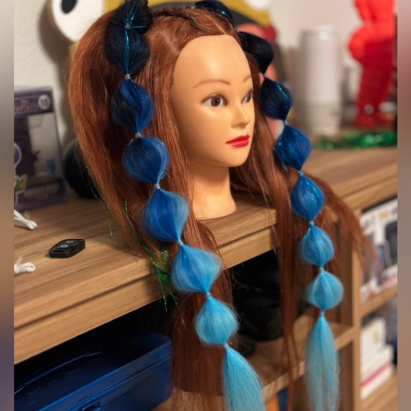 Festival braids. Set of (2) mini tie in bubble braids. Easy. Reusable rabe hair - Picture 2 of 6